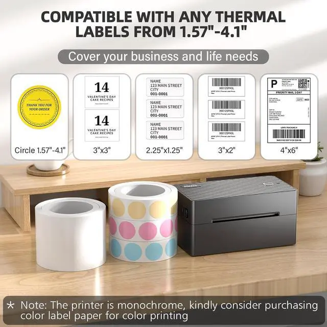 Alt view image 2 of 6 - Label Printer, 4x6 Shipping Label Thermal Printer for Packages, Bluetooth Conection and Compatible with Android. iPhone.Windows, Mac, Chromebook, Amazon, Ebay, UPS.USPS, FedEx, Shopify