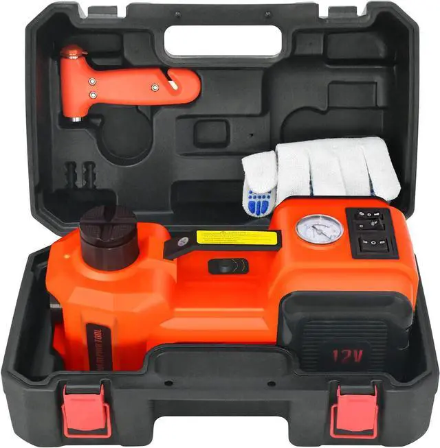Main image of Electric Car Jack 5Ton 12V Kit Car Jack Hydraulic (Lifting Range: 6.1~17.7 inch) with Inflator Electric Jack for Car SUV Sedan MPV Change Tires Garage Repair Emergency Kit