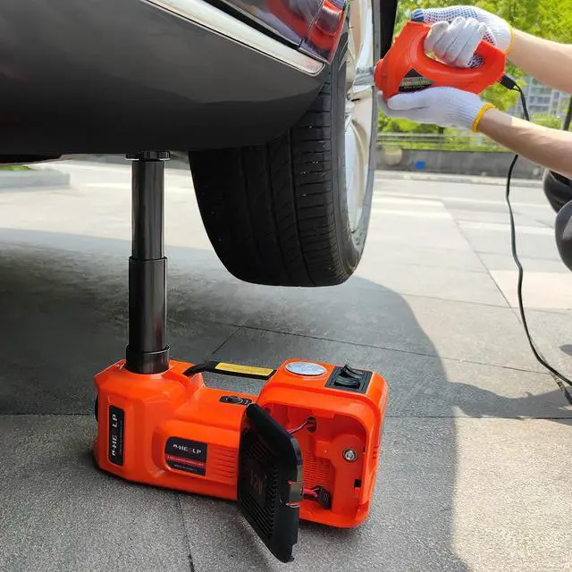 Alt view image 4 of 7 - Electric Car Jack 5Ton 12V Kit Car Jack Hydraulic (Lifting Range: 6.1~17.7 inch) with Inflator Electric Jack for Car SUV Sedan MPV Change Tires Garage Repair Emergency Kit