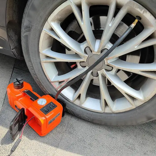 Alt view image 6 of 7 - Electric Car Jack 5Ton 12V Kit Car Jack Hydraulic (Lifting Range: 6.1~17.7 inch) with Inflator Electric Jack for Car SUV Sedan MPV Change Tires Garage Repair Emergency Kit