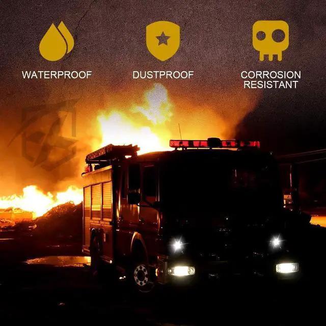 Alt view image 4 of 7 - 4PCS LED Hideaway Strobe Lights Kit - White, 20 Flash Modes, Control Panel Included, Ideal for Emergency Vehicles, Trucks, Cars, Headlights, Taillights & Fog Lights, Hazard Warning