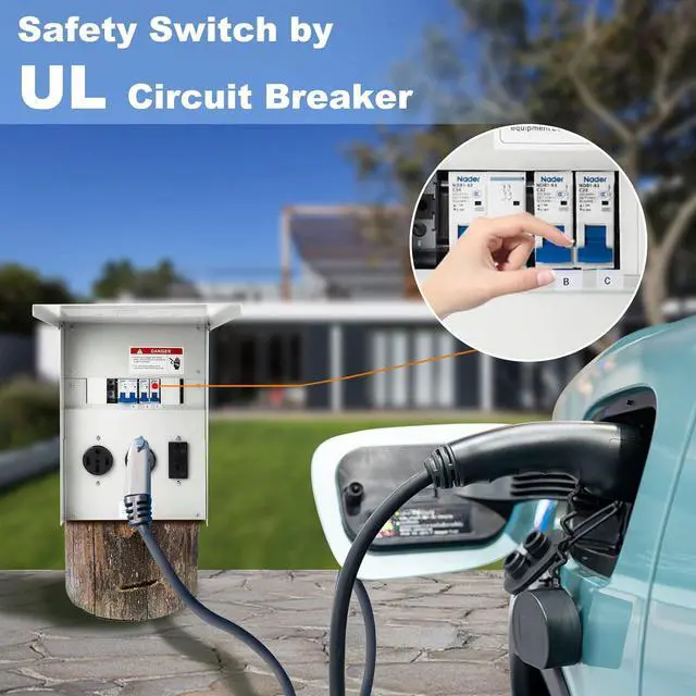 Alt view image 3 of 6 - Power Outlet Panel, with 20, 30, 50 Amp Receptacle Installed, Tocretoare Prewired RV Power Outlet Box, NEMA 3R Enclosed and Weatherproof, Fit for RV Camper Travel and Construction Sites