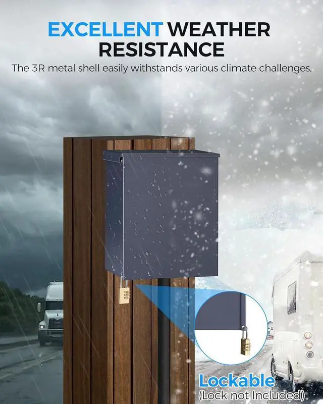Alt view image 5 of 7 - Power Outlet Panel, Weatherproof RV Electrical Outlet Panel, RV Electrical Breaker Box with 20/30/50 Amp Receptacle Installed, Prewired Circuit for RV's Campers Motorhomes U65OB06