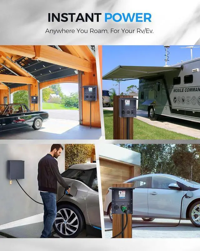 Alt view image 7 of 7 - Power Outlet Panel, Weatherproof RV Electrical Outlet Panel, RV Electrical Breaker Box with 20/30/50 Amp Receptacle Installed, Prewired Circuit for RV's Campers Motorhomes U65OB06