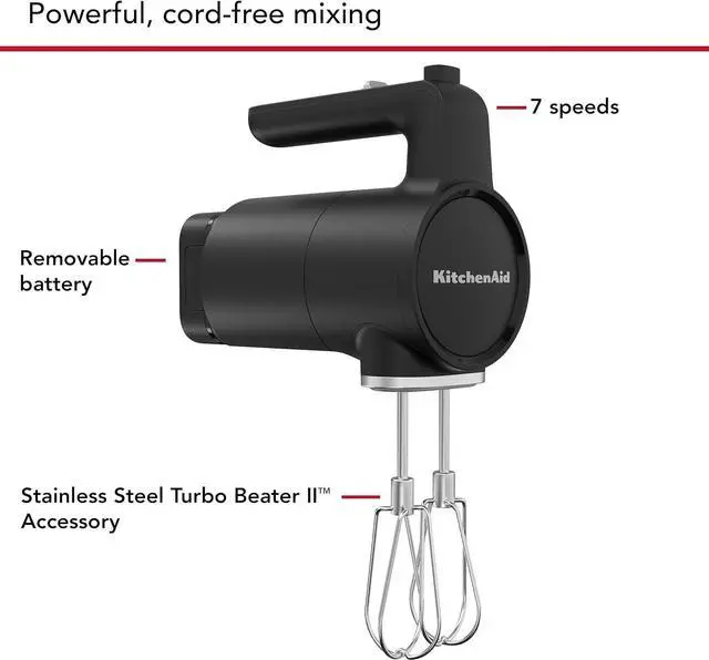 Alt view image 3 of 7 - KitchenAid Go Cordless Hand Mixer - battery included, KHMR762