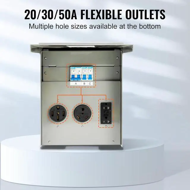 Alt view image 4 of 7 - Power Outlet Panel, Weatherproof RV Electrical Breaker Box with a 20/30/50 Amp Receptacle Installed, Prewired Circuit NEMA 14-50R/NEMA TT-30R / 20A GFCI for RV Camper Trailer Motorhome