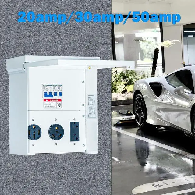 Alt view image 6 of 7 - Power Outlet Panel,Rv Electrical Panel,50 30 20 amp rv Power Outlet Box,Prewired Unmetered, Weatherproof, for RV Camper Travel Trailer Motorhome