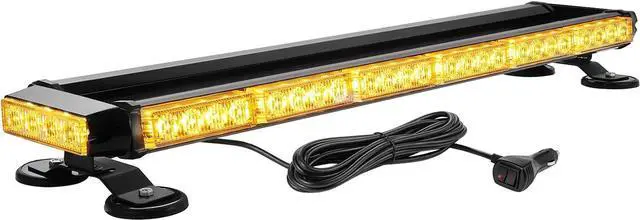Main image of Rooftop Safety Flashing 56 LED Amber Strobe Light Bar for Tow Trucks Construction Vehicles Snow Plows, Strong Magnetic Emergency Warning Beacon Lights