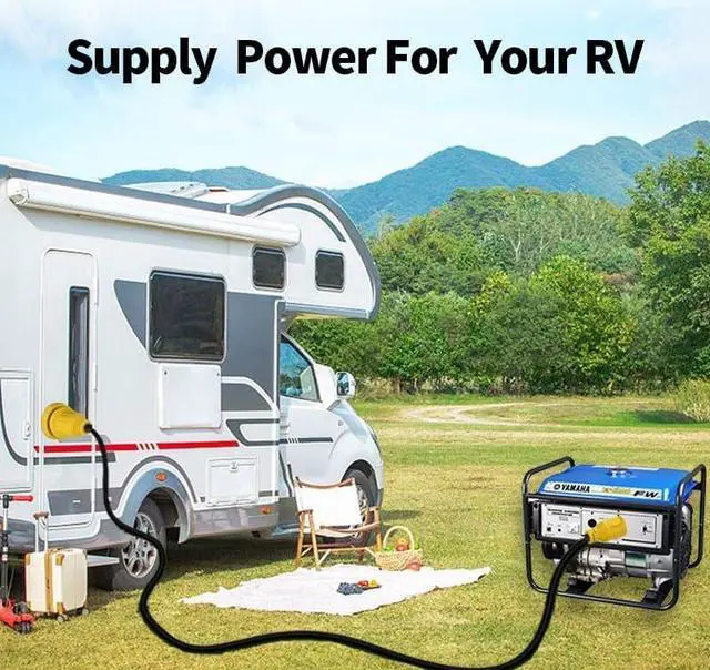 Alt view image 7 of 7 - 30 Amp 4 Prong 10FT Generator Extension Cord and Inlet Box with Locking Connector, Heavy Duty NEMA L14-30P/L14-30R, 125/250V 7500W 10 Gauge Generator to House Power Cord(10FT