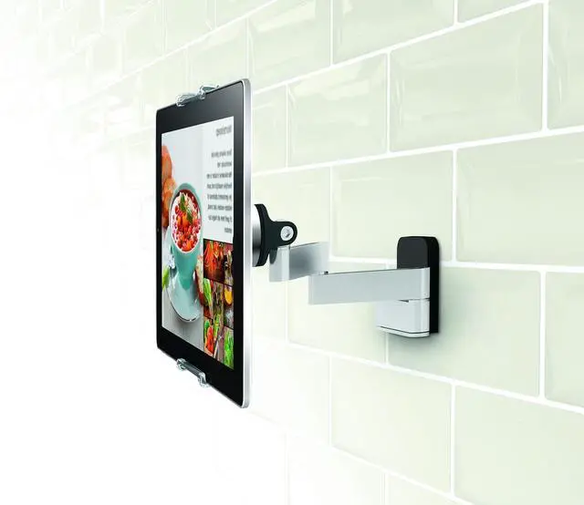 Alt view image 2 of 7 - 1030 Full-Motion Tablet Wall Mount for All Tablets from 7-13 inch | Swivels up to 180º (Left/Right) | Can be Tilted up to 15º | Also fits iPad and Samsung Galaxy Tab| Black