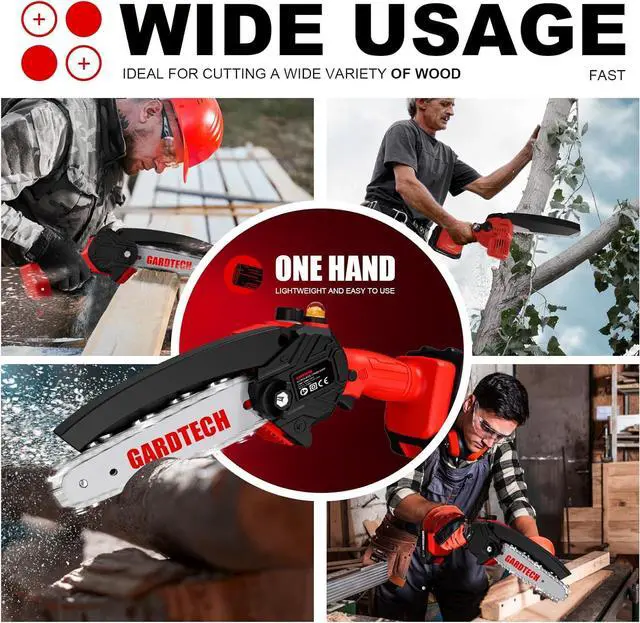 Alt view image 4 of 7 - Mini Chainsaw 6 Inch, Gardtech Cordless Portable Electric Chain Saw Handheld Electric Chainsaws with 2023 Upgraded 4 Chains 2 Batteries Good for Olders, DIYer, Gardeners Continuously 2 Hours Work