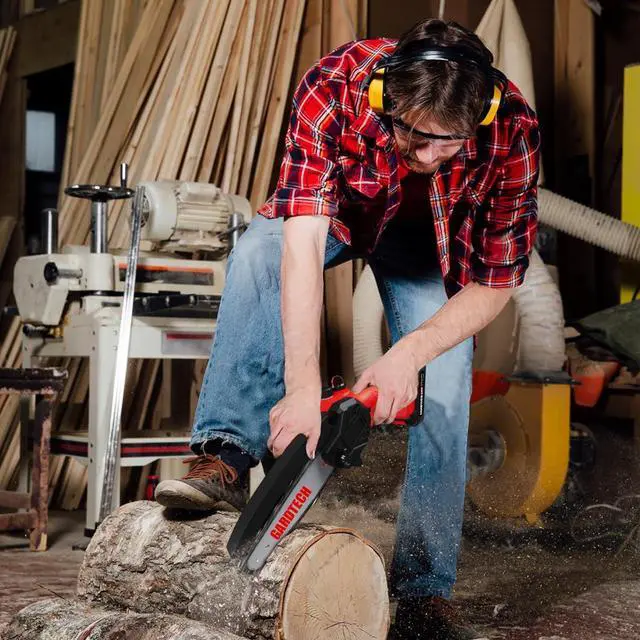 Alt view image 7 of 7 - Mini Chainsaw 6 Inch, Gardtech Cordless Portable Electric Chain Saw Handheld Electric Chainsaws with 2023 Upgraded 4 Chains 2 Batteries Good for Olders, DIYer, Gardeners Continuously 2 Hours Work