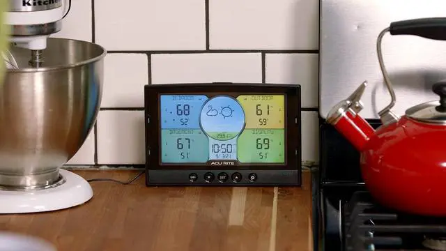 Alt view image 2 of 7 - Multi-Room Weather Station with Wireless Indoor/Outdoor Thermometer and Digital Color Display with Weather Forecaster (02082M), Full Color