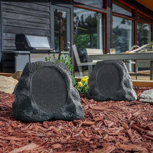 Alt view image 5 of 7 - Rock Speaker Connect, Granite, Wireless Outdoor Speaker with Bluetooth 5.3, 22-Hour Battery Life, with Solar Charging, Link Up to 20 Rock Speakers, IP65 Water & Dust Resistant Speaker