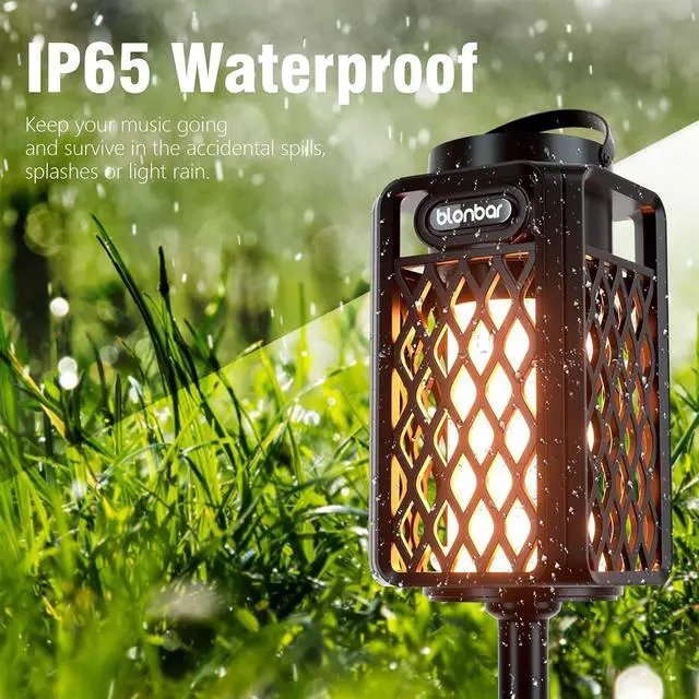 Alt view image 2 of 7 - 2pcs Led Flame Speaker,Outdoor Bluetooth Speaker with Torch Atmosphere,10W Outdoor Portable Stereo Speaker,IP65 Waterproof Torch Lights for Patio Home Decor, for Men Women Dads Moms