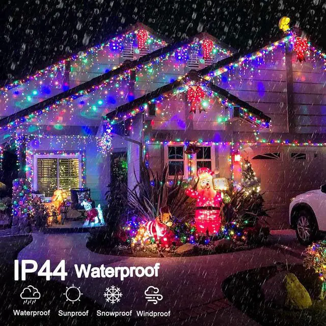 Alt view image 2 of 7 - Christmas Icicle Lights Outdoor - 99ft 1216 LED 8 Modes Curtain Fairy String Lights with Timer Memory, Plug in Waterproof for Home Decoration Holiday Wedding Eaves Yard Party Indoor (Multicolor)