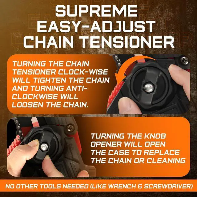 Alt view image 3 of 5 - Mini Chainsaw Cordless 6 Inch - Upgraded Small Chainsaw Battery Powered - Auto Chain Regulator & Auto Oiler - Lightweight Handheld Electric Chain Saw for Tree Branches, Pruning, Wood Cutting