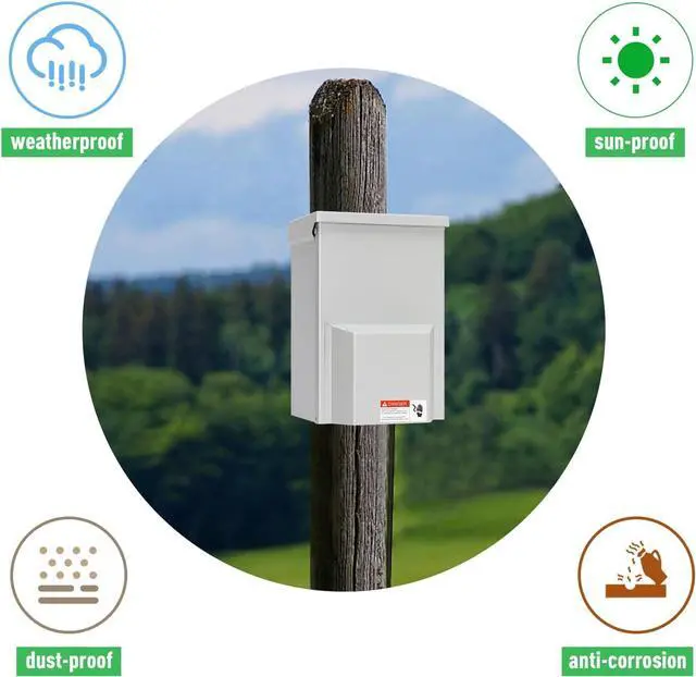 Alt view image 3 of 7 - Power Outlet Panel, RV Panel Outlet with a 20, 30 Amp Receptacle Installed, Prewired, Weatherproof