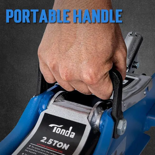 Alt view image 4 of 7 - Low Profile Jack, 2.5 Ton (5,000 lb) Car Jack, Lifting Range 3.35" to 14.57", Hydraulic Trolley Floor Jack for Garage, Home, Shop, Blue