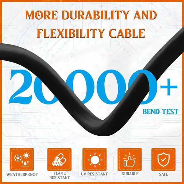 Alt view image 7 of 7 - 30 Amp 10FT Generator Cord and Pre-Drilled Power Inlet Box, 4 Prong NEMA L14-30P/L14-30R 125V/250V 7500W 10 Gauge Heavy Duty Extension Cord with Generator Interlock Kit, ETL Listed
