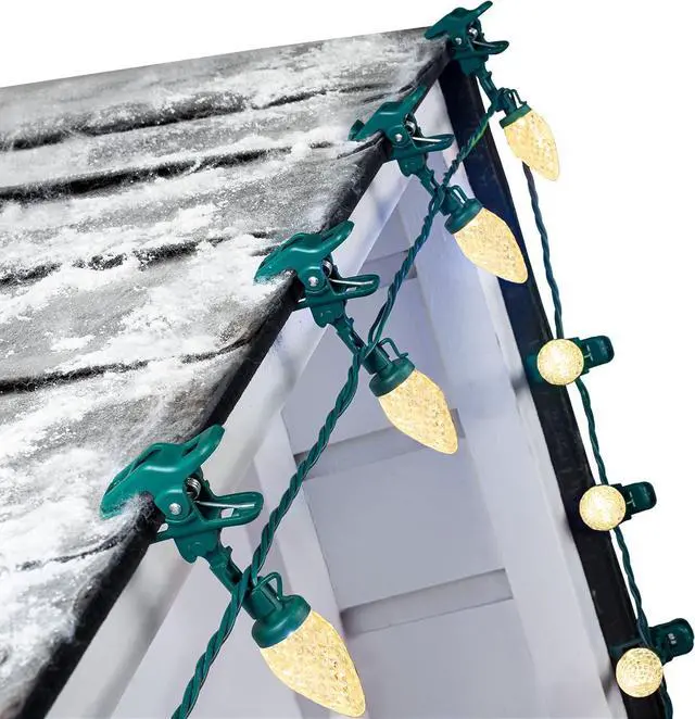 Main image of C9 68Ft Led Christmas String Lights 100 LED with Quick Clips Outdoor Waterproof Strawberry Lights, Commercial Grade Extendable for Indoor Outside Roofline Patio Home Xmas Decoration, Warm White