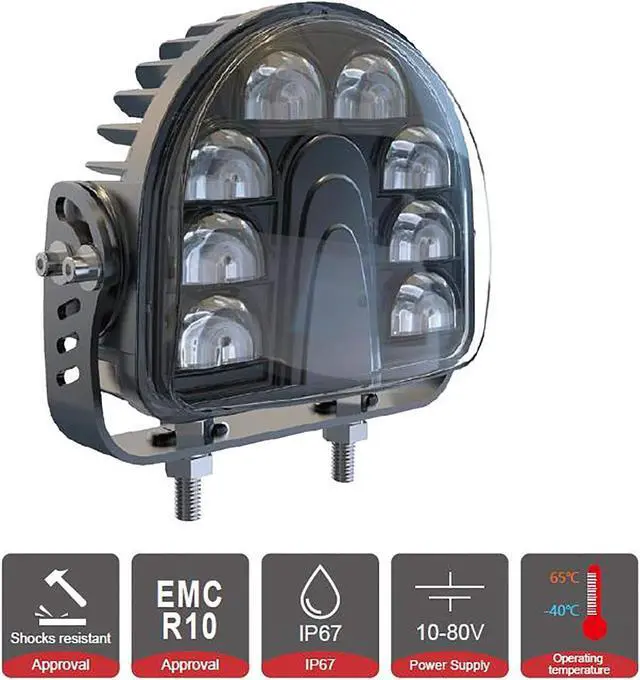 Alt view image 2 of 7 - [2 Pack Forklift Safety Light Red Arc LED Warning Light Warehouse Pedestrian Warning Arch Zone Spotlight 20W DC10-80V for Truck Security Indicator Spotlight Brightness (New)