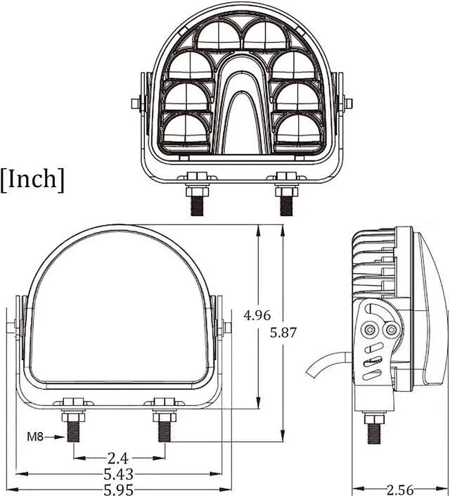 Alt view image 4 of 7 - [2 Pack Forklift Safety Light Red Arc LED Warning Light Warehouse Pedestrian Warning Arch Zone Spotlight 20W DC10-80V for Truck Security Indicator Spotlight Brightness (New)