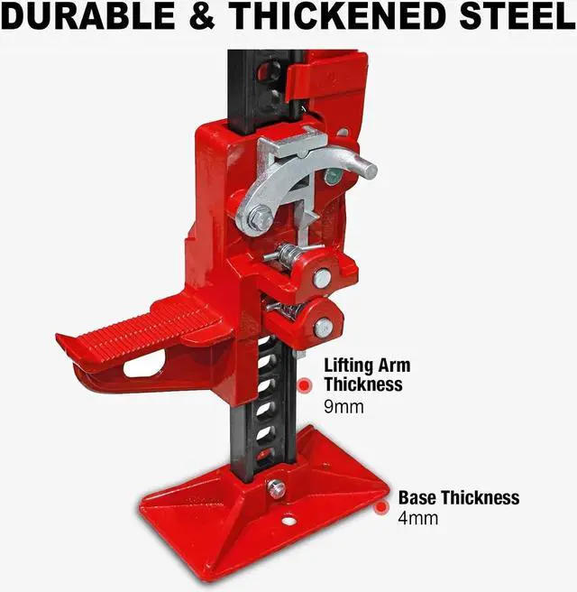 Alt view image 5 of 7 - TR6501B Torin 48" Ratcheting Off Road Utility Farm Jack, 3 Ton (6,000 lb) Capacity, Red