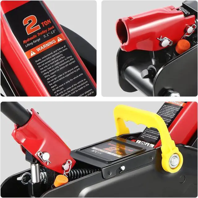 Alt view image 6 of 6 - TOOLS-00280 Low Profile Hydraulic Trolley Service/Floor Jack Combo with 2 Ratchet Jack Stands, 2 Ton (4000 lbs) Capacity