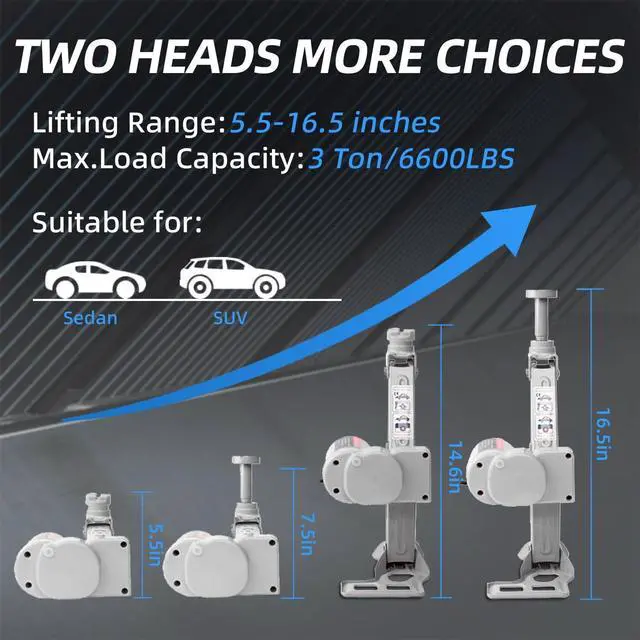 Alt view image 2 of 5 - Electric Car Jack Car Floor Jack 3 Ton All-in-one Automatic 12v Scissor Lift Jack Car Repair Tool for Sedans and SUV