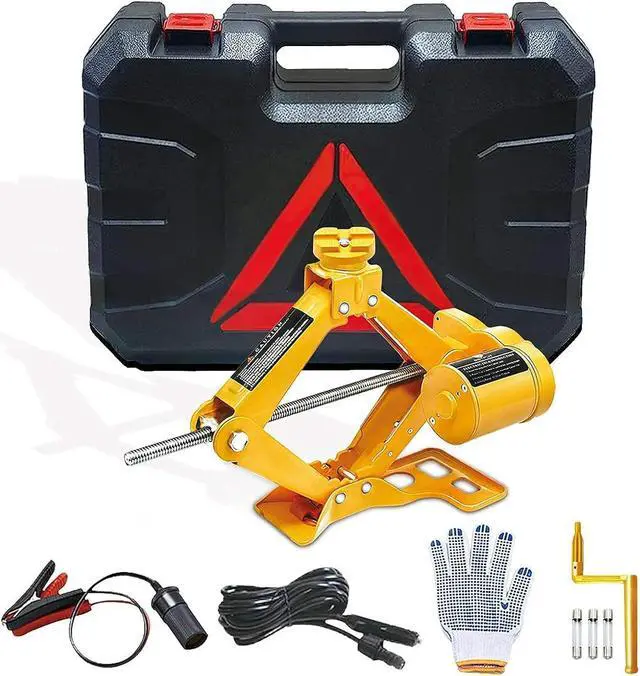 Alt view image 2 of 7 - Car Jack 2 Ton 12V Electric Scissor Jack with Storage Box for Car SUV Tire Changes (Lifting rang: 4.72~14.57 inch)