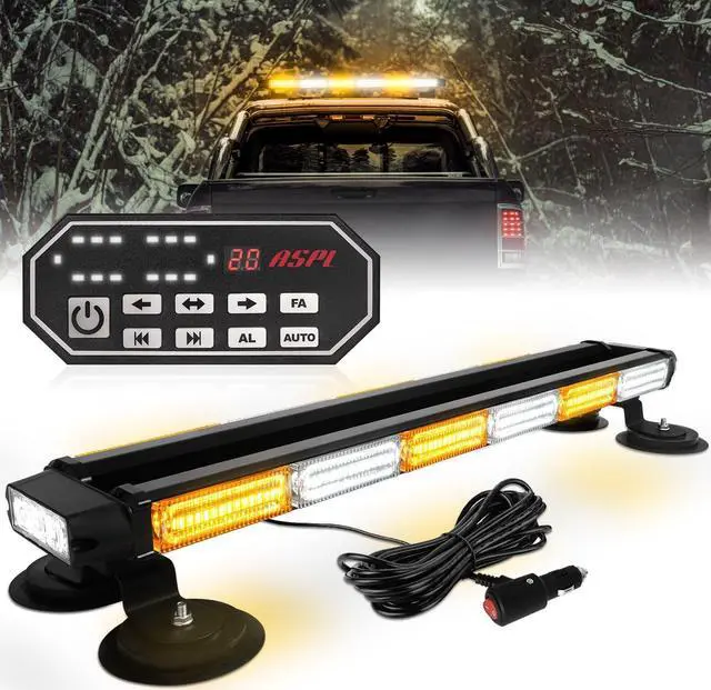 Main image of 26inch 126 LED Emergency Rooftop Strobe Lights Bar w/Controller Double Side Warning Hazard Snow Plow Flashing Light Traffic Advisor Safety Light for Work Trucks Vehicles Tow Pickup(Amber/White)