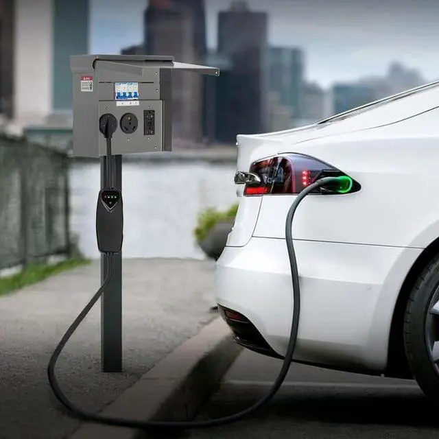 Alt view image 2 of 7 - Power Outlet Panel RV Pedeatal Electrical Breaker Box with 20, 30, and 50 Amp Receptacle Installed, Waterproof Electrical Panel Box for RV Camper Trailer Motorhome, 125/250 Volt