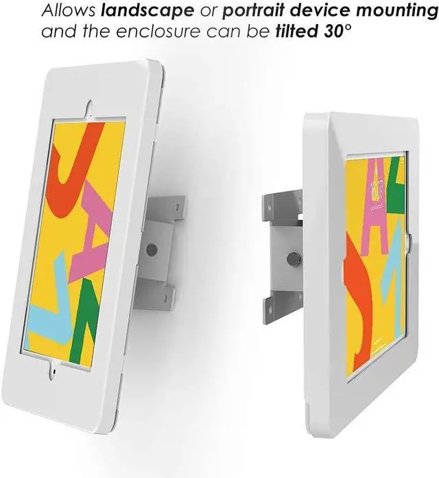 Alt view image 7 of 7 - Tablet Wall Mount Compatible with 10.2 inch iPad 7 8 9 Swivel Base, Key Lock, All Metal - BSW101T