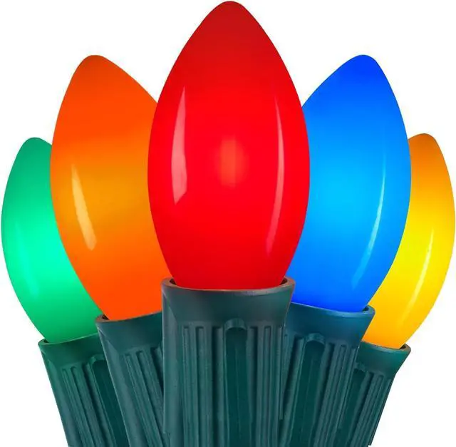 Main image of C9 LED Christmas Lights Outdoor, 100 Feet C9 String Lights with 50 Shatterproof C9 Bulbs, Waterproof Connectable Christmas Tree Lights for Outside Roofline Patio Xmas Decorations, Multicolor