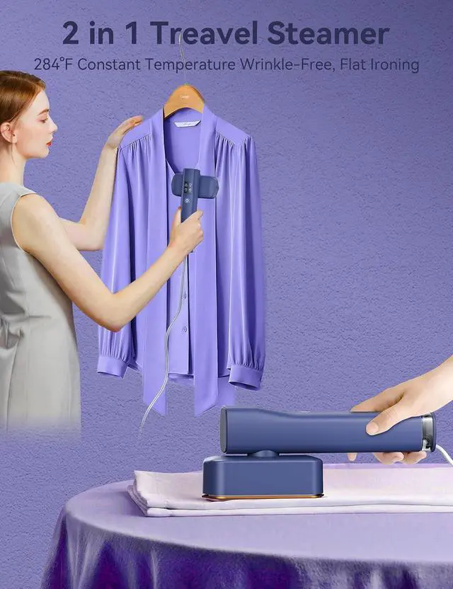 Alt view image 2 of 7 - Steamer for Clothes,Sundu Portable Travel SteamerIron 2 In 1,15s Fast Heat-up,100ml Water Tank,Steamer Ironing Gloves,20 Minutes of Continuous Ironing Garment Steamer for Travel and Home