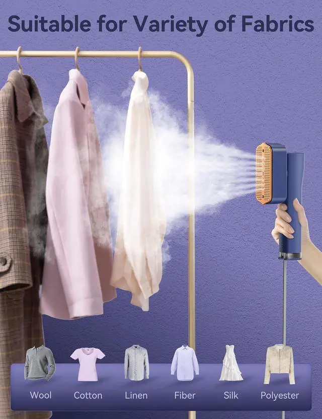 Alt view image 5 of 7 - Steamer for Clothes,Sundu Portable Travel SteamerIron 2 In 1,15s Fast Heat-up,100ml Water Tank,Steamer Ironing Gloves,20 Minutes of Continuous Ironing Garment Steamer for Travel and Home