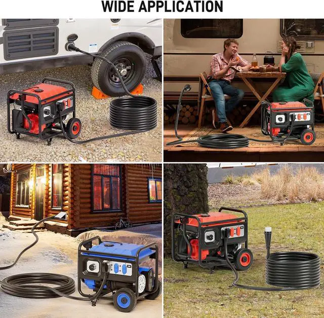 Alt view image 7 of 7 - 15Ft 50 Amp Heavy Duty Generator Extension Cord 125V 250V 12000W UL Listed Generator Power Cord N14-50P & SS2-50R Twist Lock Connectors