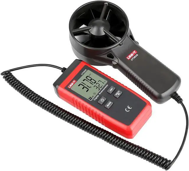 Alt view image 3 of 7 - UT363S Handheld Anemometer Wind Speed Meter Wind Chill Air Temperature Gauge -14°F to 122°F/-10°C to 50°C with Extendable Wind Sensor LCD Backlight Max Min Avg Data Hold, 1 Meter Drop Durability
