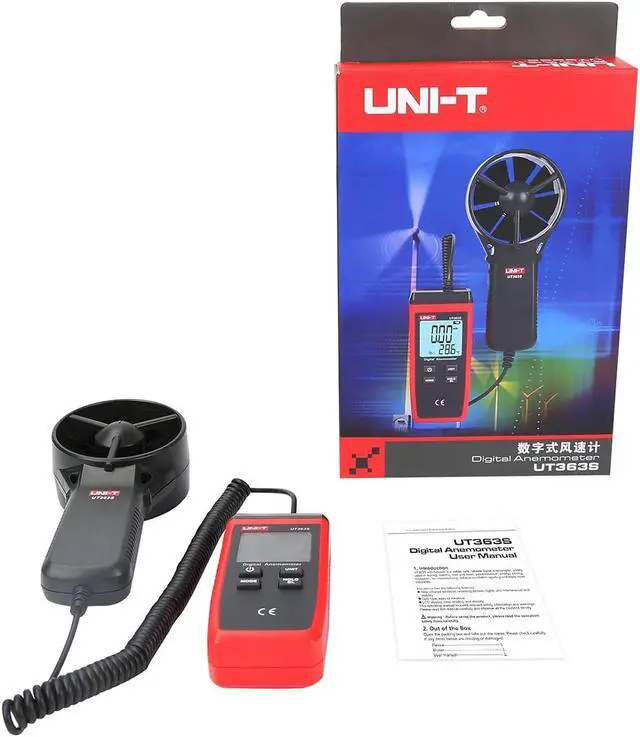 Alt view image 7 of 7 - UT363S Handheld Anemometer Wind Speed Meter Wind Chill Air Temperature Gauge -14°F to 122°F/-10°C to 50°C with Extendable Wind Sensor LCD Backlight Max Min Avg Data Hold, 1 Meter Drop Durability