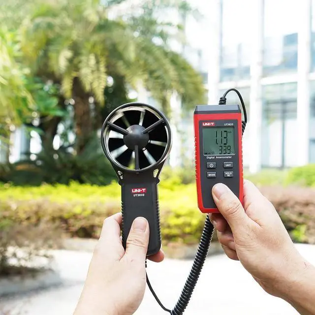 Alt view image 6 of 7 - UT363S Handheld Anemometer Wind Speed Meter Wind Chill Air Temperature Gauge -14°F to 122°F/-10°C to 50°C with Extendable Wind Sensor LCD Backlight Max Min Avg Data Hold, 1 Meter Drop Durability