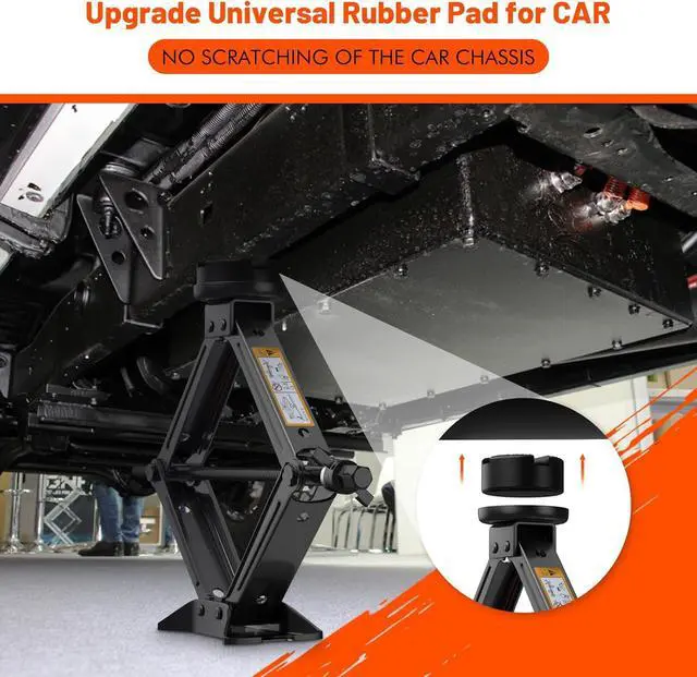 Alt view image 3 of 7 - Car Jack Kit 2.5 Ton/5512 lbs, Universal Scissor Jack for Car with Rubber Jack Pad, Portable Tire Jack Changing kit with Lug Wrench,Car Emergency Kit for Car SUV MPV