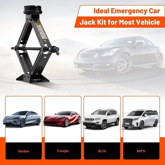Alt view image 7 of 7 - Car Jack Kit 2.5 Ton/5512 lbs, Universal Scissor Jack for Car with Rubber Jack Pad, Portable Tire Jack Changing kit with Lug Wrench,Car Emergency Kit for Car SUV MPV