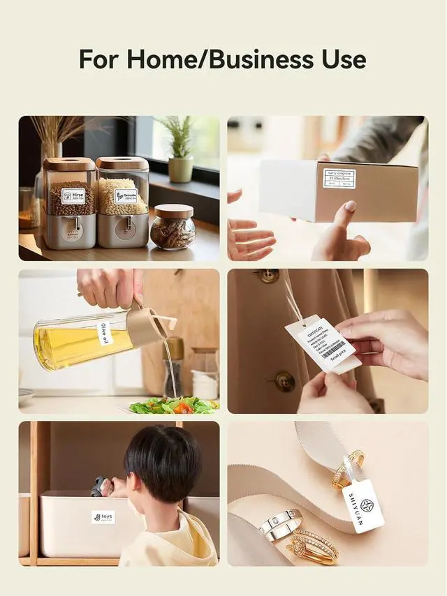 Alt view image 7 of 7 - B21 Label Maker, Thermal Label Printer, Portable Inkless Label Makers for Home/Office/Business, with 1 Pack 50x30mm White Label, Compatible with iOS & Android, (White)