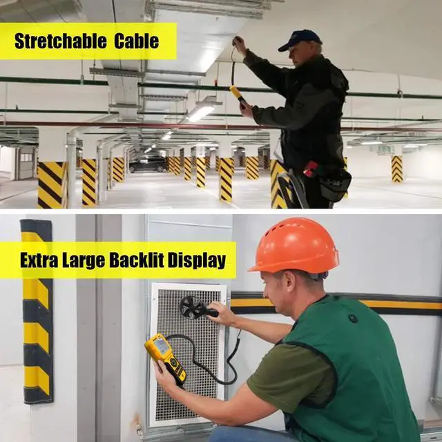 Alt view image 7 of 7 - Precise CFM Meter Handheld HVAC Anemometer - Air Flow Tester Measure 0.001~100mph Wind Speed/Air Velocity Airflow Volume, Professional CFM Gauge AI-846A with Anemometro Case