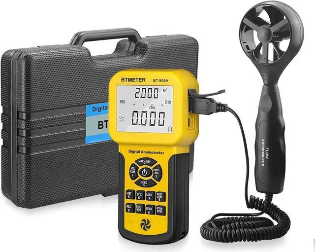 Main image of BT-846A Pro HVAC Anemometer Measures Wind Speed Wind Flow Wind Temperature CFM Air Flow Velocity Meter with Backlight MAX MIN AVG