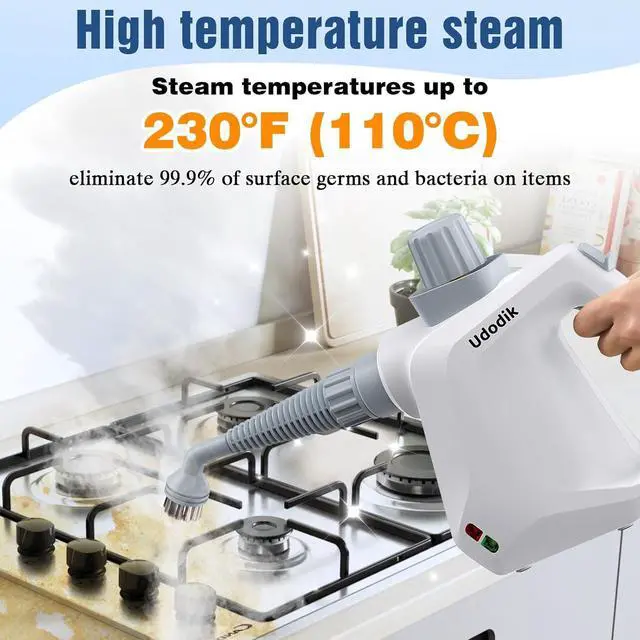Alt view image 2 of 7 - Handheld Steam Cleaner for home, Steamer for Cleaning, Multipurpose Portable Steam Cleaners Use with Safety Lock and 10 Accessory Kit to Remove Grime, Grease, and More, Save Time and Effort