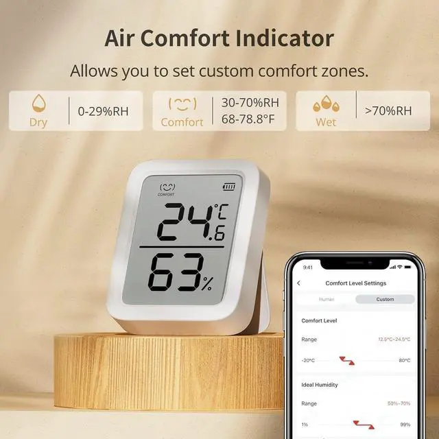 Alt view image 5 of 7 - WiFi Thermometer Hygrometer Plus 2 Pack, Wireless Digital Indoor Temperature Gauge Humidity Monitor with App Alerts, for Home, Greenhouse, Basement and Pets, (Supports 2.4G WiFi)