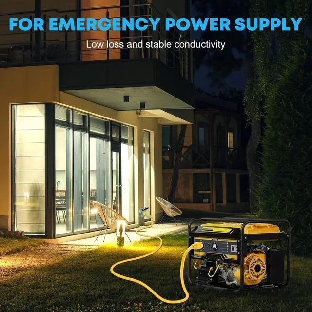 Alt view image 6 of 7 - L14-30 Generator Cord 30 Amp 4 Prong 20FT, Heavy Duty Generator Power Locking Cord for Manual Transfer Switch, Electric Extension Wire 10 Gauge 125/250V, 7500W with Cord Organizer