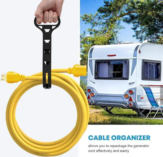 Alt view image 7 of 7 - L14-30 Generator Cord 30 Amp 4 Prong 20FT, Heavy Duty Generator Power Locking Cord for Manual Transfer Switch, Electric Extension Wire 10 Gauge 125/250V, 7500W with Cord Organizer